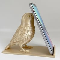 キンカチョウのスマホスタンド 卓上 シルクゴールド