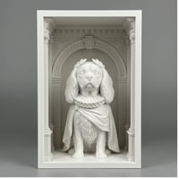 犬（キャバリア）の3Dプリント ブックヌーク 白PLA 本棚インテリア