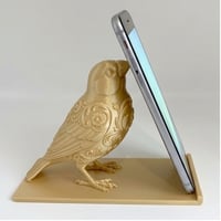 文鳥・ブンチョウのスマホスタンド 卓上 シルクゴールド