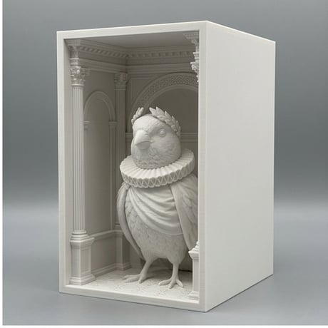 カナリアの3Dプリント ブックヌーク 白PLA 本棚インテリア
