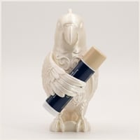 アカハラインコのリップケース 3Dプリント シルクホワイト キーホルダー