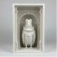 ベニコンゴウインコのブックヌーク 3Dプリント 白PLA 本棚インテリア