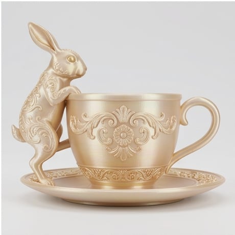 うさぎ（ブリタニアプチ）のアクセサリートレイ 小物入れ シルクゴールド