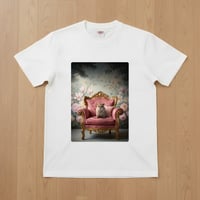 ジャンガリアンハムスター半袖Tシャツ ロココ調シャビーピンク ホワイト 男女兼用