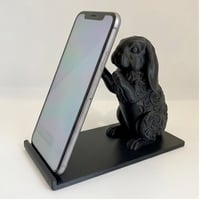 うさぎ（フレンチロップ）のスマホスタンド 卓上 シルクブラック