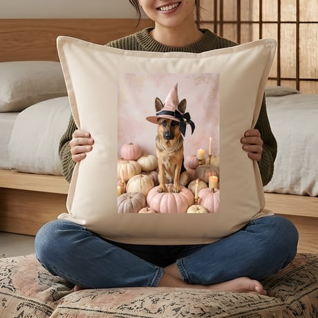 犬（ジャーマンシェパード）クッション 45cm ハロウィン限定アート