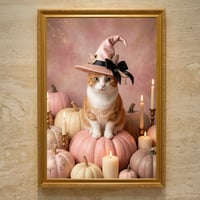 猫（マンチカン）のハロウィン限定アート A3額装インテリア壁掛け