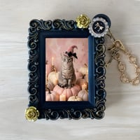 猫（アメリカンショートヘア）バッグチャーム ハロウィン限定 ブラック額縁