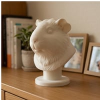 モルモットの3Dプリント胸像 白PLA 彫刻 置物 インテリア
