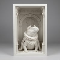 イグアナ（トゲオイグアナ）の3Dプリント ブックヌーク 白PLA 本棚インテリア