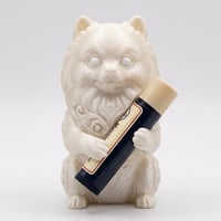 犬（ポメラニアン）の3Dプリント リップケース シルクホワイト キーホルダー
