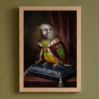 インコ（セネガルパロット）のルネサンス風肖像画 A4額装インテリア壁掛け