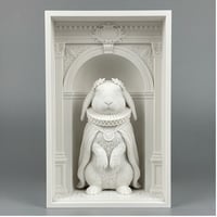 アメリカンファジーロップのブックヌーク 3Dプリント 白PLA 本棚インテリア