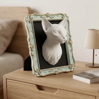 猫（シャム猫）の壁掛けレリーフ 3Dプリント 白PLA インテリア