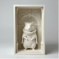 チャイニーズハムスターのブックヌーク 3Dプリント 白PLA 本棚インテリア
