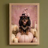 犬（キャバリア）のハロウィン限定アート A4額装インテリア壁掛け