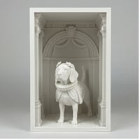 犬（ビーグル）の3Dプリント ブックヌーク 白PLA 本棚インテリア