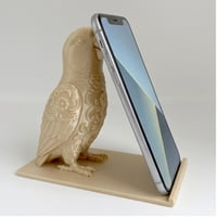 インコ（オオハナインコ）のスマホスタンド 卓上 シルクゴールド