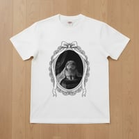 アメリカンファジーロップ半袖Tシャツ ルネサンス風モノクロ ホワイト 男女兼用