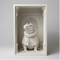 イグアナ（トゲオイグアナ）の3Dプリント ブックヌーク 白PLA 本棚インテリア