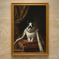 うさぎ（ダッチ）のルネサンス風肖像画 油絵風アートA3額装インテリア壁掛け