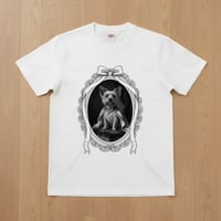 ヨークシャーテリア半袖Tシャツ ルネサンス風モノクロ ホワイト 男女兼用
