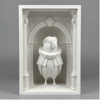 アサヒスズメの3Dプリント ブックヌーク 白PLA 本棚インテリア