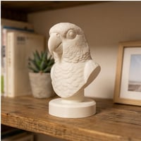 コガネメキシコインコの3Dプリント胸像 白PLA 彫刻 置物 インテリア