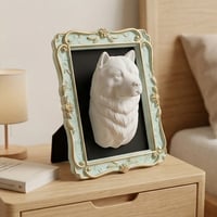 犬（チャウチャウ）の壁掛けレリーフ 3Dプリント 白PLA インテリア