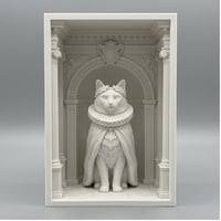 猫（バリニーズ）の3Dプリント ブックヌーク 白PLA 本棚インテリア