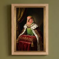 インコ（コザクラインコ）のルネサンス風肖像画 A4額装インテリア壁掛け
