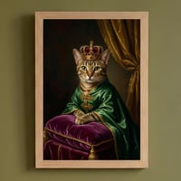 猫（シンガプーラ）のルネサンス風肖像画 油絵風アートA4額装インテリア壁掛け