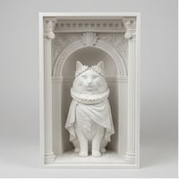 ノルウェージャンフォレストキャットのブックヌーク 3Dプリント 白PLA