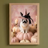 うさぎ（ヒマラヤン）のハロウィン限定アート A4額装インテリア壁掛け
