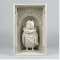 インコ（オオハナインコ）の3Dプリント ブックヌーク 白PLA 本棚インテリア