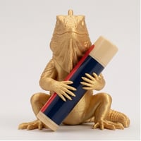 トゲオイグアナのリップケース 3Dプリント シルクゴールド キーホルダー