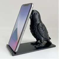 インコ（マメルリハ）のスマホスタンド 卓上 シルクブラック