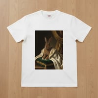 ベルジアンヘア半袖Tシャツ ルネサンス風カラー ホワイト 男女兼用