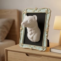 フェレットの壁掛けレリーフ 3Dプリント 白PLA インテリア