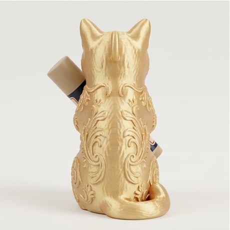 猫（バリニーズ）の3Dプリント リップケース シルクゴールド キーホルダー