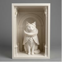 猫（バリニーズ）の3Dプリント ブックヌーク 白PLA 本棚インテリア