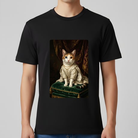 ジャパニーズボブテイル半袖Tシャツ ルネサンス風カラー ブラック 男女兼用