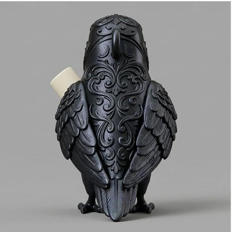 インドオオハナインコのリップケース 3Dプリント シルクブラック キーホルダー