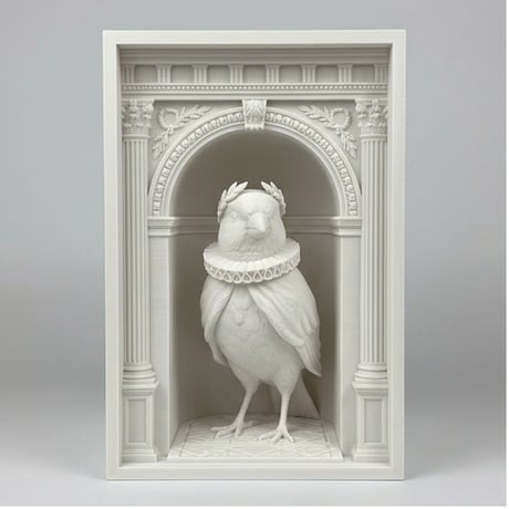 カナリアの3Dプリント ブックヌーク 白PLA 本棚インテリア