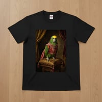 キエリボウシインコ半袖Tシャツ ルネサンス風カラー ブラック 男女兼用