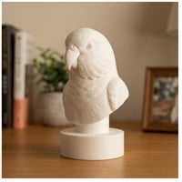 インコ（マメルリハ）の3Dプリント胸像 白PLA 彫刻 置物 インテリア