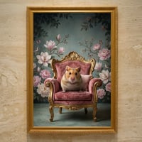ハムスター（キンクマハムスター）のロココ調アート A3額装インテリア壁掛け