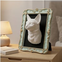 猫（ロシアンブルー）の壁掛けレリーフ 3Dプリント 白PLA インテリア