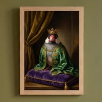 文鳥・ブンチョウのルネサンス風肖像画 油絵風アートA4額装インテリア壁掛け