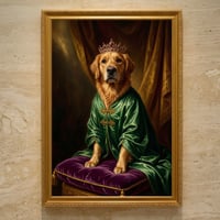 犬（ゴールデンレトリバー）のルネサンス風肖像画 A3額装インテリア壁掛け